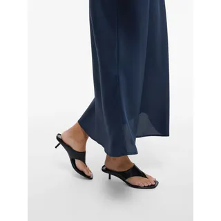 Maxirock VILA "VIELLETTE HW LONG SKIRT - NOOS", Damen, Gr. 38, blau (navy blazer), Web, Obermaterial: 100% Polyester, unifarben, Basic schmal wadenlang, Röcke Maxirock, Kunstfaser
