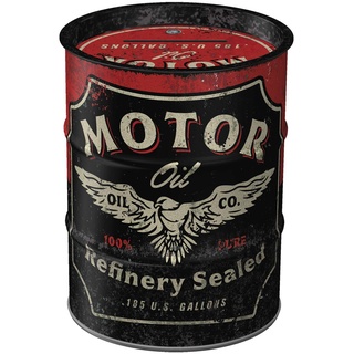Nostalgic-Art Retro Spardose, 600 ml, Motor Oil – Geschenk-Idee für Motor-Fans, Sparschwein aus Metall, Vintage Blech-Sparbüchse