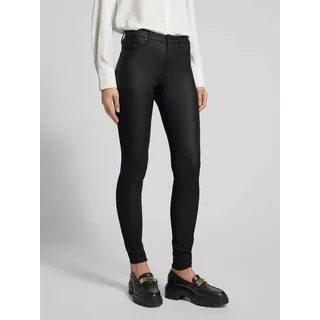 Super Skinny Fit Jeans in Leder-Optik, Black, 31
