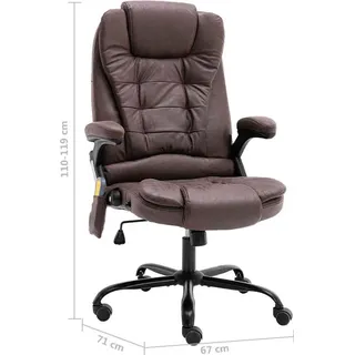 vidaXL Massage-Bürostuhl dunkelbraun
