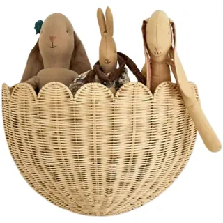Hängende Weidenkörbe, Scalloped Wall Basket, Geflochtene Weidenkörbe, Weiden Wandaufbewahrung, Natürlicher Gewebter Rattan Wandkorb, Wandaufbewahrungs Organizer