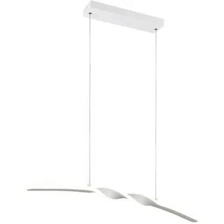 Reality Leuchten LED Pendelleuchte GINKO, Hängeleuchte LED 18W 2100 Lumen 4000K kaltweiß, LED fest integriert, Kaltweiß, Hängelampe Esszimmer, höhenverstellbar bis max 150cm, Breite 79 cm weiß