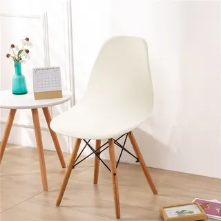 Highdi Schalenstuhl Bezug, Stretch Stuhlhussen Moderne Esszimmerstühle Bezug Einfarbige Elastischer Abnehmbar Waschbar Universal Stuhlbezug Wohnzimmer Büro Küchenstühle Husse (Beige,2PCS)