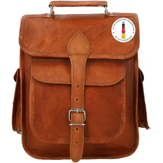 Gusti Rucksack Ledertasche Damen & Lederrucksack Herren – Echtes Ziegenleder, Handgefertigt, Boho Vintage Tasche, Viel Stauraum, Uni Tasche Laptopfach, Vegetabil gegerbt - Einheitsgröße
