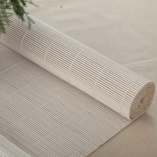 Weiß Bambusrollo Sonnenschutz Sichtschutz Rollo Seitenzugrollo Raffrollos, Natur Holzrollos,für Fenster und Türen,Anpassbar (95 x 110 cm)