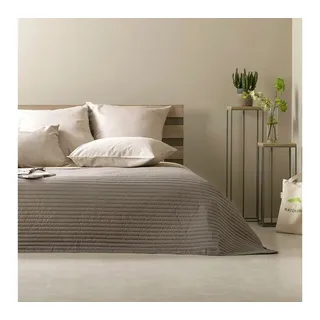 SEI Design Bettüberwurf Tagesdecke Bettüberwurf Wendedecke gesteppt - Sofaüberwurf 240x260 cm, Wendedecke Bettüberwurf grau