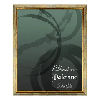 Einzelrahmen Bilderrahmen Palermo, (1 Stück), 21x31 cm, Türkis Gold, Holz grün 21 cm x 31 cm