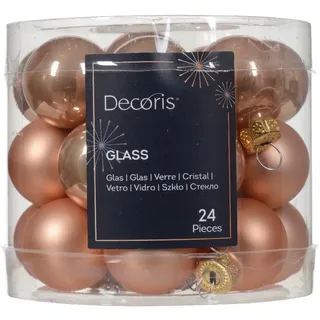 Kaemingk Weihnachtsbaumkugel, Weihnachtskugeln Glas 2,5cm 24 Stück - Prickelndrosa rosa