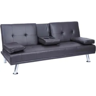 MCW Schlafcouch Kunstleder 3-Sitzer Braun