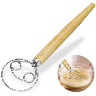 LuxusKollektion Schneebesen Schneebesen 33 cm Doppellöcher Brot Teig Dänischer Teigbesen bunt