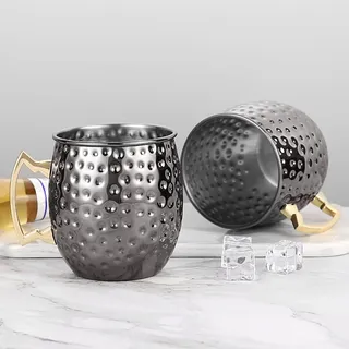 Faizee Möbel Moscow Mule Becher Schwarz 500 ml Handgemachter Kupferbecher Moskau Mule Kupfertassen