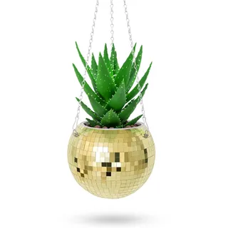 OtNiap Discokugel Blumenkasten - Gold, hängend, Innen, 15,7 x 15,7 x 66 cm (LxBxH)