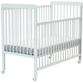 AT4 WEBABY - LIVO Babybett Holz mit Rollen 60x120 Weiß
