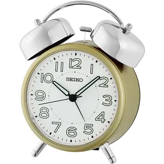 Quarzwecker SEIKO, gold (goldfarben), Wecker, Wecker, Schlafzimmer, durchlaufende Sekunde,Leuchtzeiger,Leuchtziffern