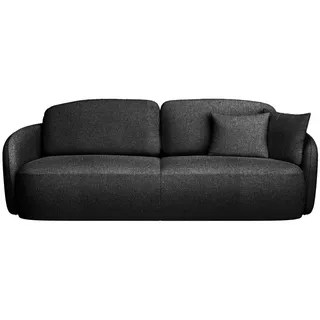 Selsey 3-Sitzer-Sofa, Schwarz, Kunststoff, Rechteckig, 254x96x105 cm, Wohnzimmer, Sofas & Couches, Schlafsofas