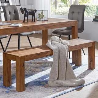 FineBuy Holzbank Palisander Braun 120 x 40 x 48 cm