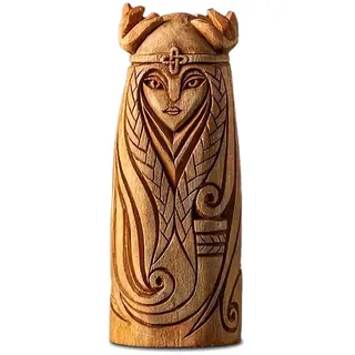 ikappy Freya Wikinger Göttin Statue Naturthemed Harz Skulptur Religiöse Engel Figur Bodenmontierte Nordische Altar Skulptur für Home Decor Garten Hof Statue