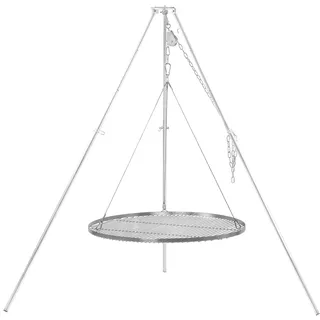 BBQ-Toro Dreibein Schwenkgrill mit Ø 80 cm Grillrost | verzinktes Eisen | Höhenverstellbar 119-184 cm | Dreibein für Feuerschale, Schwenkgrill ohne Feuerschale, Garten Grill | Schwenker Grill