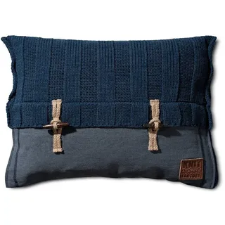 Knit Factory Dekokissen Knit Factory 6x6 Rib Kissen Jeans - 60x40