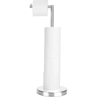 RFOUO Toilettenpapierhalter Stehend, Schwerer Sockel, Klopapier Aufbewahrung für Toilette, Klopapierhalter Ohne Bohren Edelstahl, Klorollenhalter, Gebürstetes Nickel