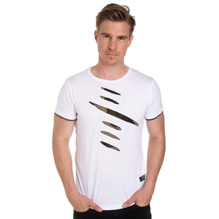Rusty Neal T-Shirt im trendigen 2-in-1-Design weiß M