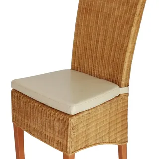 Sedex Stuhlkissen Larissa Sitzpolster Kissen Sitzkissen mit Klettverschluss Kunstleder Beige