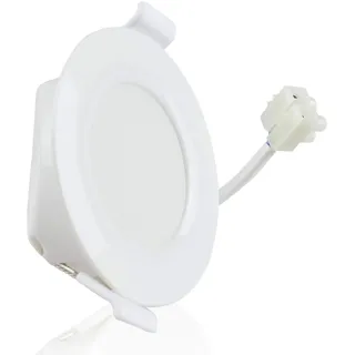 LED Einbaustrahler weiß rund 4 Watt neutralweiß flach (30mm) 230V - Einbauleuchte IP44 für Bad, Außenbereich - Ø70mm Bohrloch Badezimmer Decken-Spot Badeinbaustrahler