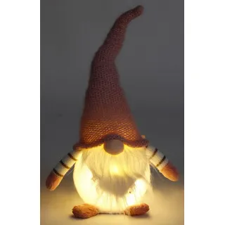 BURI LED Dekoobjekt Weihnachtswichtel mit leuchtendem Bauch Zipfelmütze Türstopper Zwerg n
