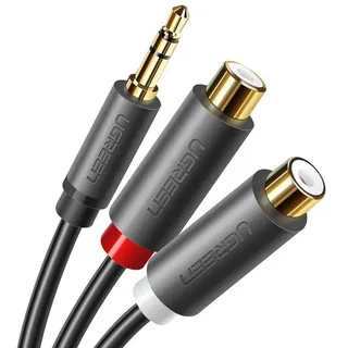 UGREEN Audioadapter 3,5mm Klinken-Stecker auf 2 x RCA Buchse 0,25m (0.25)