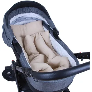 Babylux Babydecke MUSSELIN Kinderwagen Decke 75x60cm Kuscheldecke Stubenwagen MPM (Sand)
