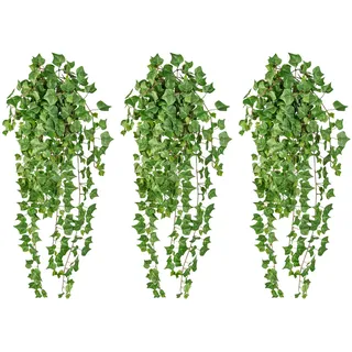 CREATIV green künstliche Pflanze Engl. Mini-Efeuranke ca 90 cm, 3er Set