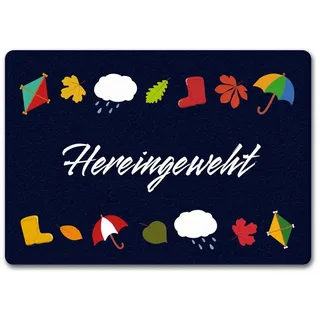 Fußmatte Hereingeweht Fußmatte in 35x50 cm ohne Rand mit Herbst-Motiven, speecheese