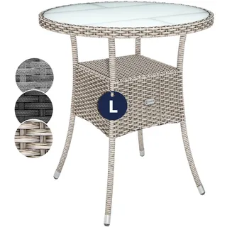 CASARIA Polyrattan Beistelltisch Ø 60 x 74 cm Beige/Grau