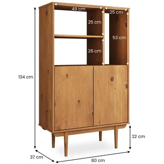 Idimex Highboard 80 x 133 x 37 cm Braun