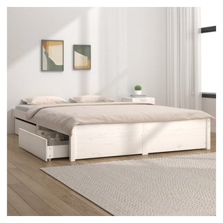 vidaXL Bett Bett mit mit Schubladen Weiß 140x190 cm weiß 190 cm x 140 cm
