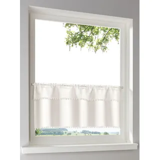 Heine Querbehang Stangendurchzug 30 x 30 cm Beige/Weiß 1 St.