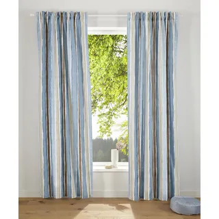 Vorhang GUIDO MARIA KRETSCHMER HOME&LIVING "Streifen" Gardinen Gr. 245 cm, Multifunktionsband, 110 cm, blau Übergardinen