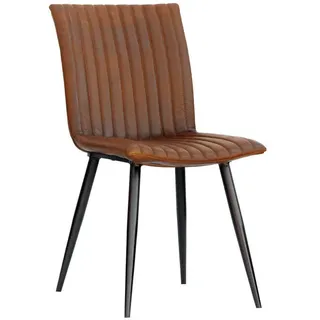 MASSIVMOEBEL24.DE Polsterstuhl Leder cognac