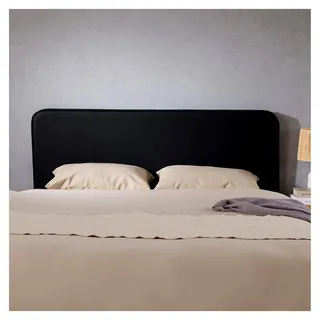 Gepolstertes Kopfteil Riven mit Wandbefestigung in Schwarz - Bettkopfteil 140 cm, Kopfende für Boxspringbett - Schwarz