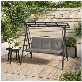 Bealife Hollywoodschaukel Gartenschaukel mit Liegefunktion, 3-Sitzer, outdoor, 3-Sitzer, Wetterfest grau