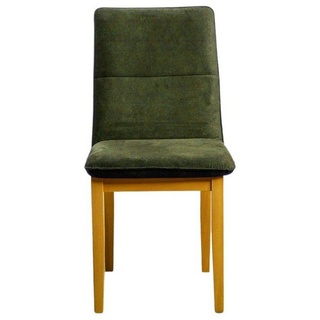Villa Hauswerk Esszimmerstuhl Stuhl 2er Set grün Stuhlset Küchenstuhl (2er-Set), Küchenstühle aus Holz grün|schwarz