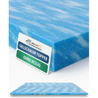 AM Qualitätsmatratzen Gelschaum Topper 100 x 200 cm blau