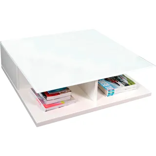 SalesFever Couchtisch im minimalistischen Stil Weiß MDF 100 x 36 x 100 cm