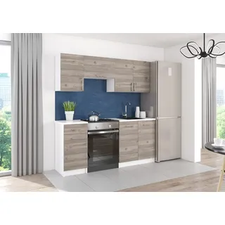 roe furniture Küchenzeile 180 cm Braun/Weiß