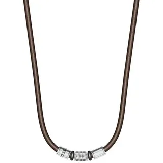 Fossil Charm-Einhänger Fossil Halskette Herren Machine Rondelles Leder Braun JF05007998 braun