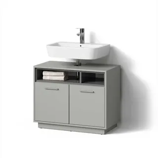 livinity Waschbeckenunterschrank Temo 80 x 64 cm Grau