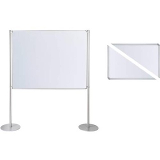 Stellwand-Set Grundelement beidseitig Tellerfuß Emaille B1800xH1200mm weiß