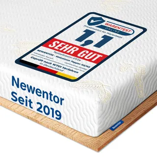 Newentor® Topper 100x200cm H2 H3, eingetragenes Design, Ergo-Viscoschaum | 7 cm hoch, 2-in-1 Härtegrad Matratzen Topper, Öko-Tex, waschbarer Bezug, für Matratze, Boxspringbett, Schlafsofa