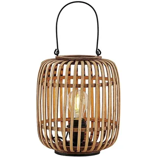 Lindby Tischlampe 'Canyana' (Landhaus, Vintage, Rustikal) aus Holz u.a. für Wohnzimmer & Esszimmer (1 flammig, E27) - Tischleuchte, Schreibtischlampe, Nachttischlampe, Wohnzimmerlampe