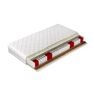 MIRJAN24 Beidseitige Federkernmatratze Live Visco 20 cm, Zweiseitig, Federkernmatratze mit Kokosmatte und Schaumstoff Visco (Maße: 140x200 cm) - Weiß